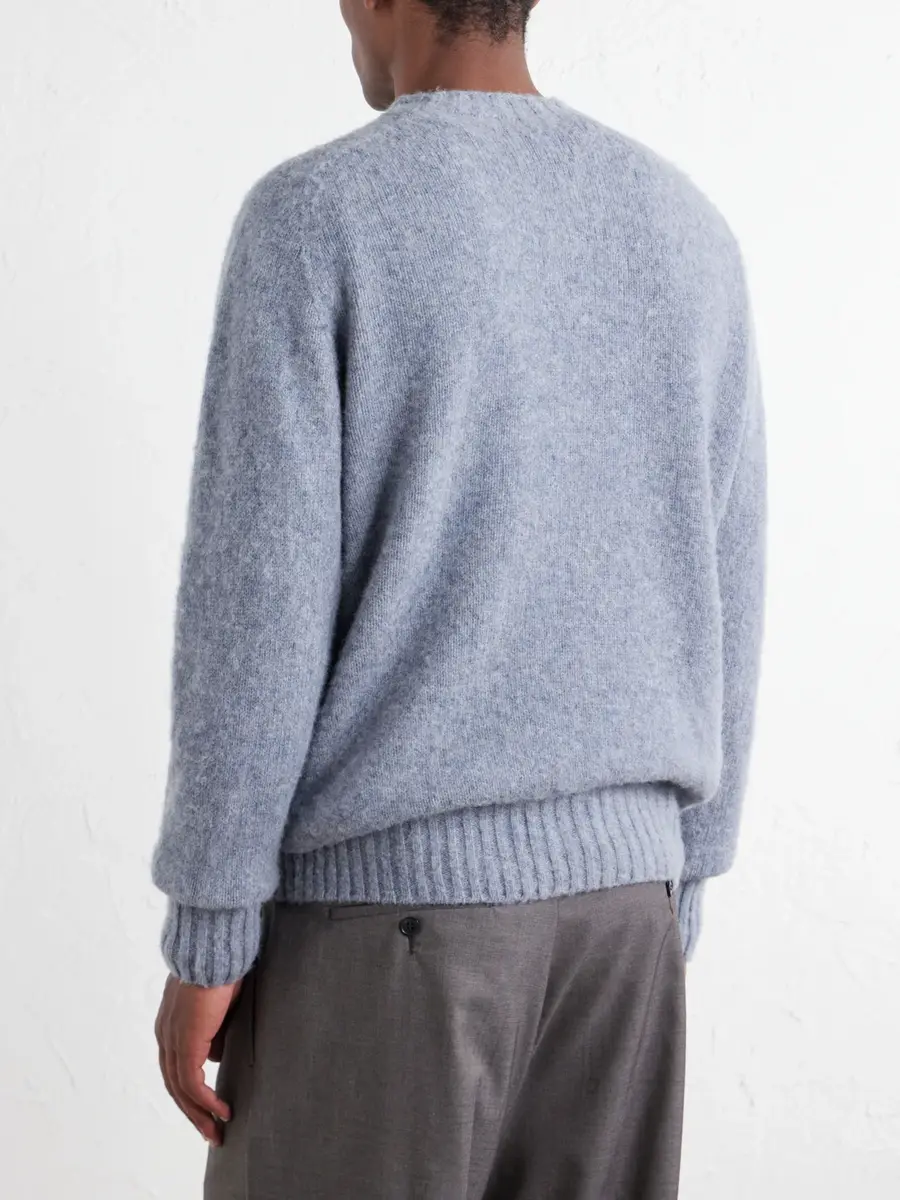 Sunspel Brushed Shetland Wool Sweater - Men | Thumbnail 4 Sunspel Brushed Shetland Wool Sweater - Men | Thumbnail 4