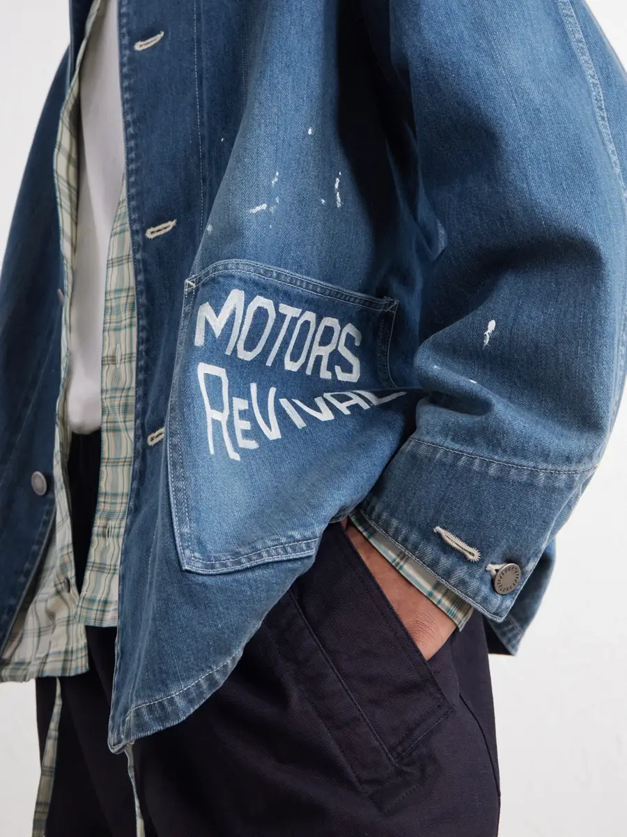 Visvim Printed Distressed Denim Jacket - Men | Thumbnail 6 Visvim Printed Distressed Denim Jacket - Men | Thumbnail 6