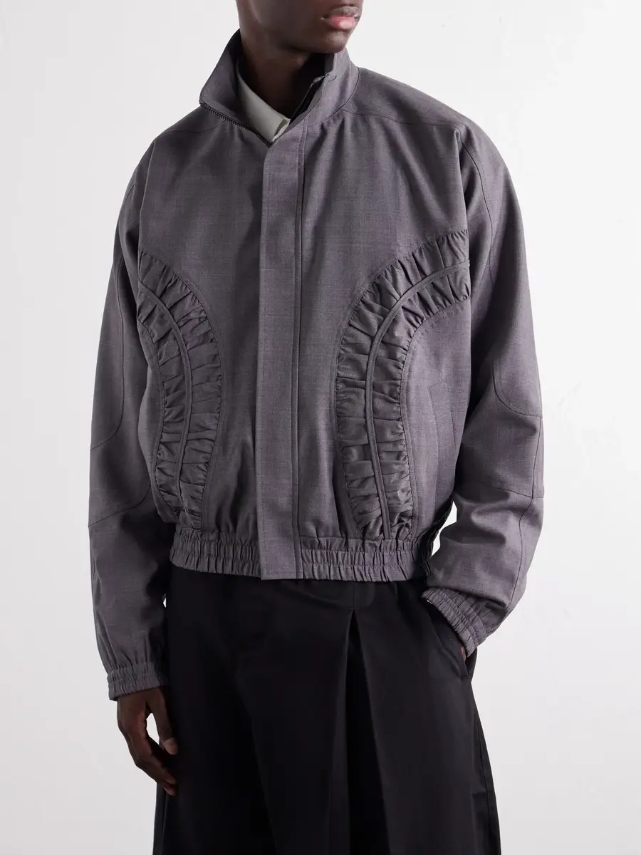 SAGE NATION Fossil Ruched Panelled Twill Blouson Jacket - Men | Thumbnail 3 SAGE NATION Fossil Ruched Panelled Twill Blouson Jacket - Men | Thumbnail 3