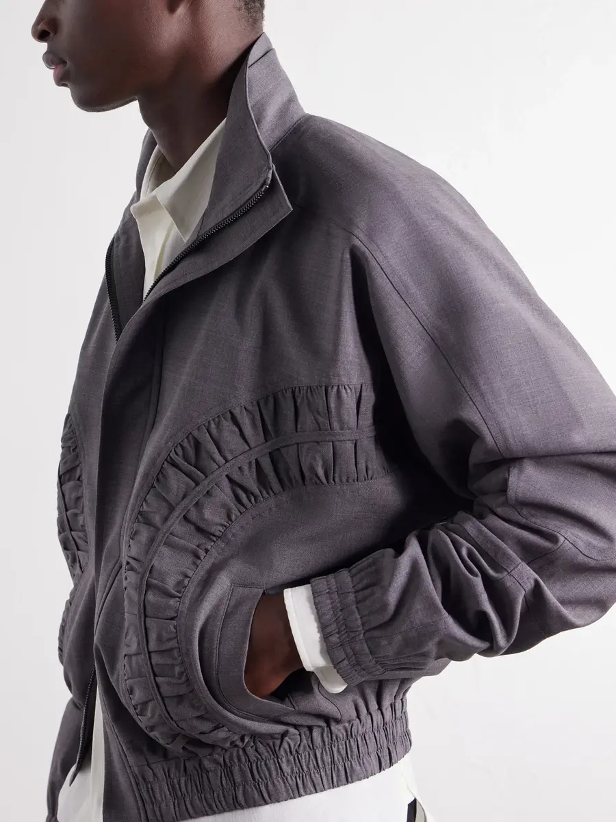 SAGE NATION Fossil Ruched Panelled Twill Blouson Jacket - Men | Thumbnail 5 SAGE NATION Fossil Ruched Panelled Twill Blouson Jacket - Men | Thumbnail 5