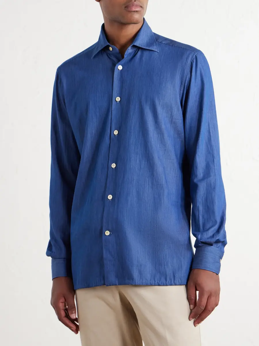 Kiton Denim Shirt - Men | Thumbnail 3 Kiton Denim Shirt - Men | Thumbnail 3