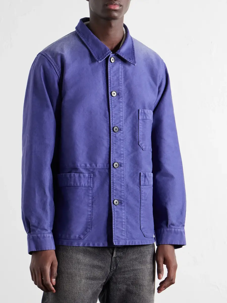 Auralee Garment-Dyed Cotton-Moleskin Blouson Jacket - Men | Thumbnail 3