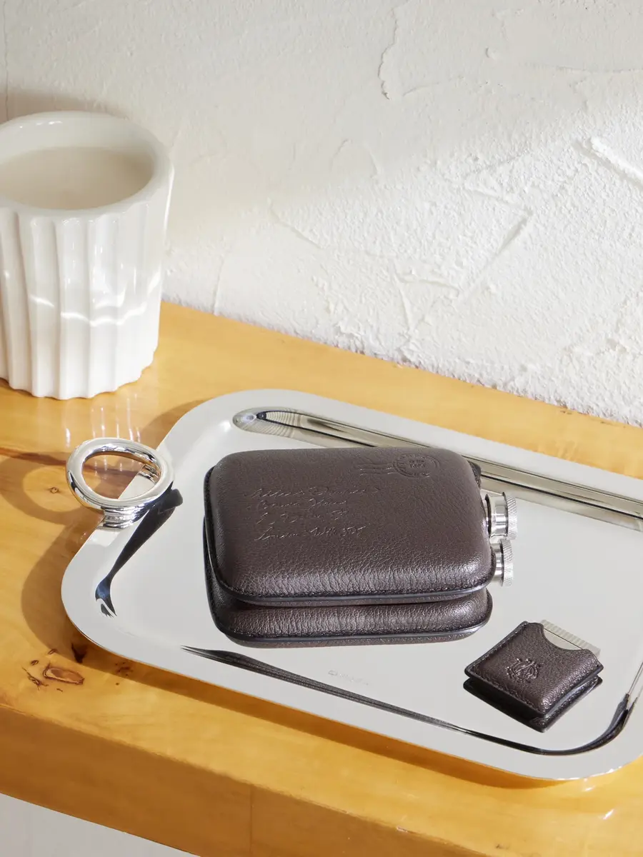 dunhill Embossed Leather Envelope Flask - Men | Thumbnail 2 dunhill Embossed Leather Envelope Flask - Men | Thumbnail 2