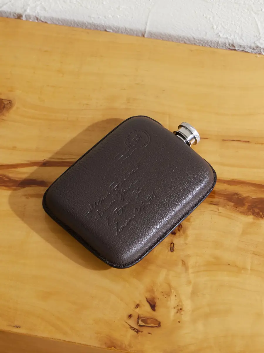 Embossed Leather Envelope Flask - Men