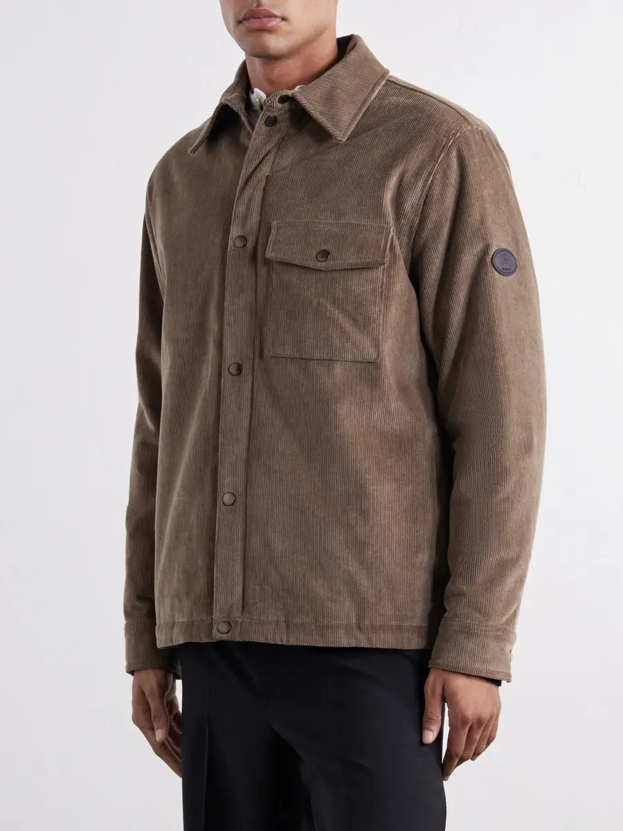 Burberry Logo-Appliquéd Padded Cotton-Corduroy Overshirt - Men | Thumbnail 3 Burberry Logo-Appliquéd Padded Cotton-Corduroy Overshirt - Men | Thumbnail 3