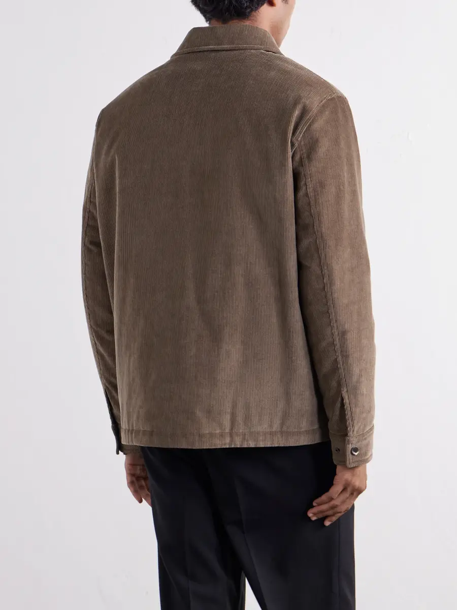 Burberry Logo-Appliquéd Padded Cotton-Corduroy Overshirt - Men | Thumbnail 4 Burberry Logo-Appliquéd Padded Cotton-Corduroy Overshirt - Men | Thumbnail 4
