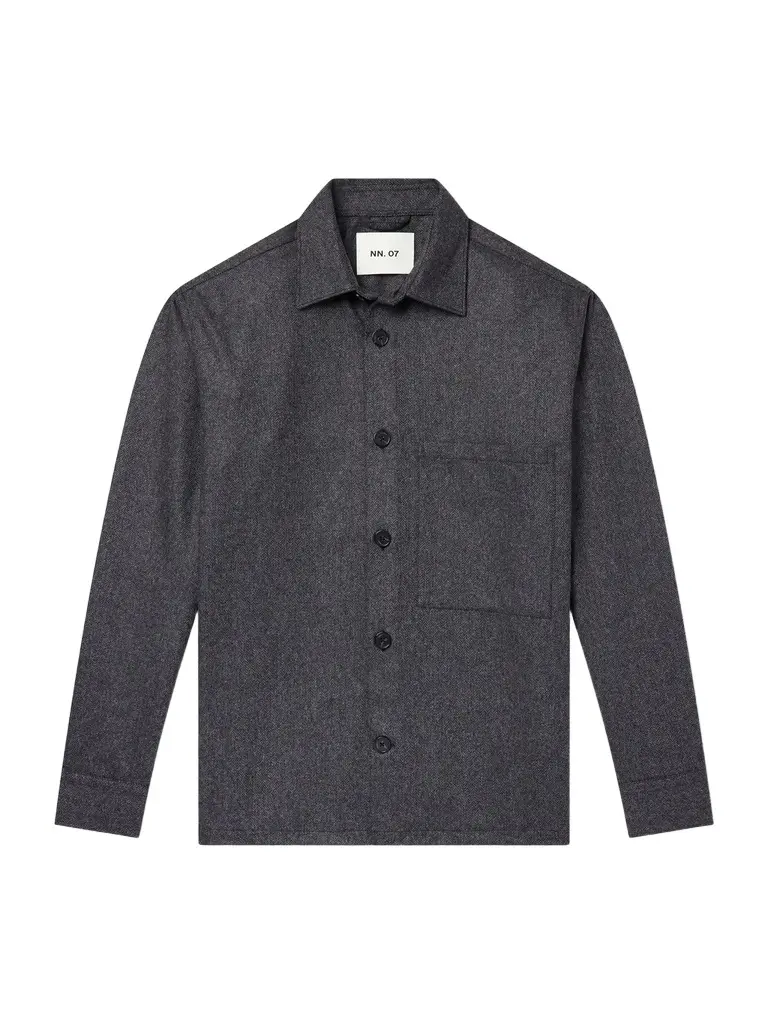 NN07 Freddy Herringbone Wool-Blend Shirt - Men