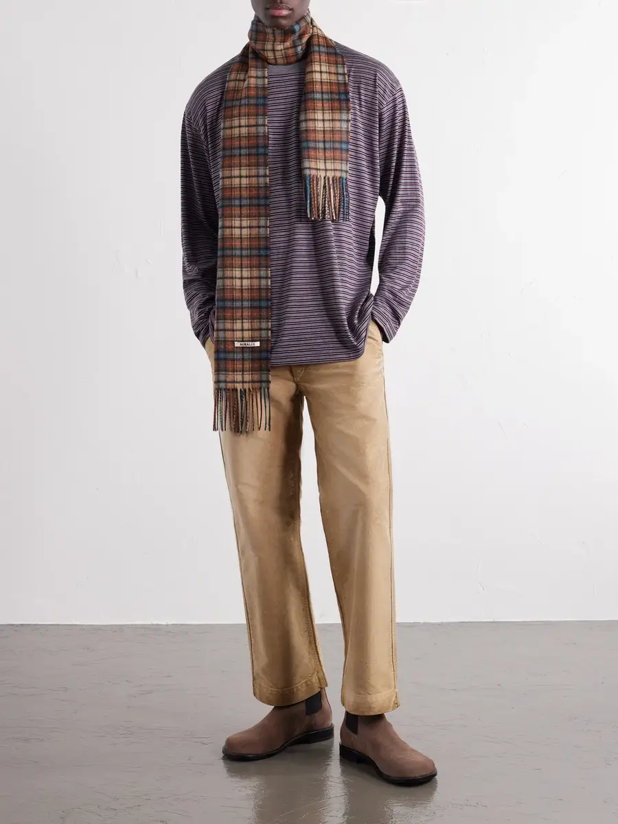 Auralee Striped Wool-Jersey T-Shirt - Men | Thumbnail 2