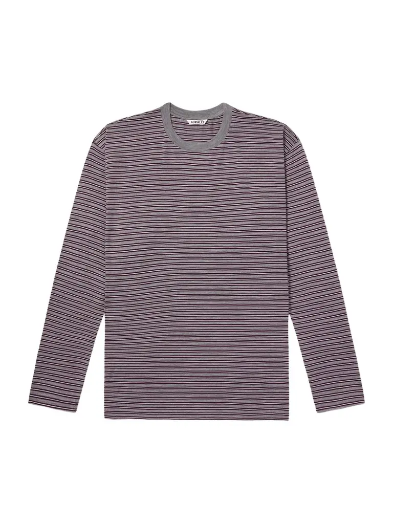 Auralee Striped Wool-Jersey T-Shirt - Men