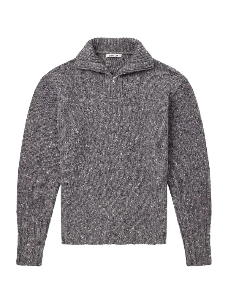 Auralee Wool Half-Zip Sweater - Men