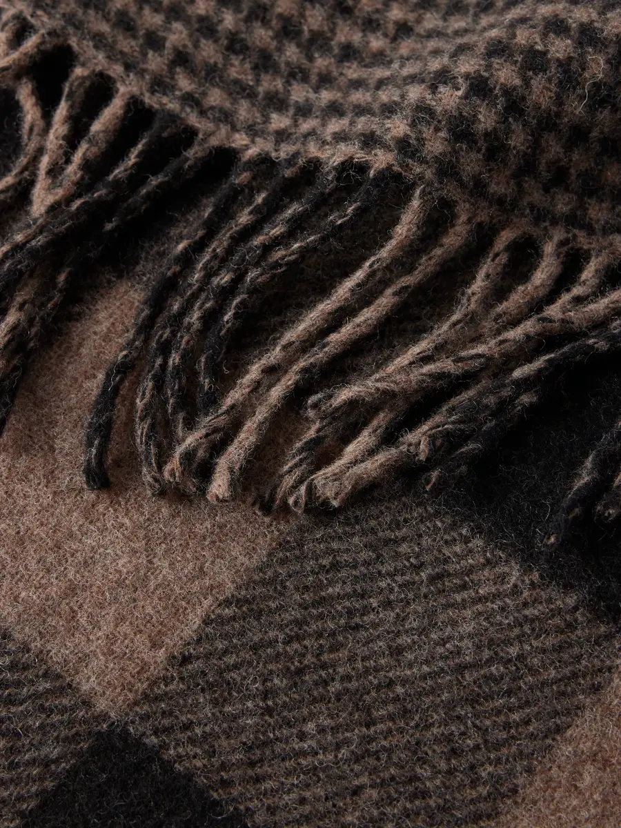 NN07 Fringed Checked Wool-Blend Scarf - Men | Thumbnail 4