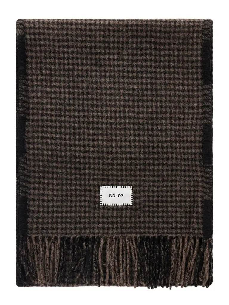 NN07 Fringed Checked Wool-Blend Scarf - Men