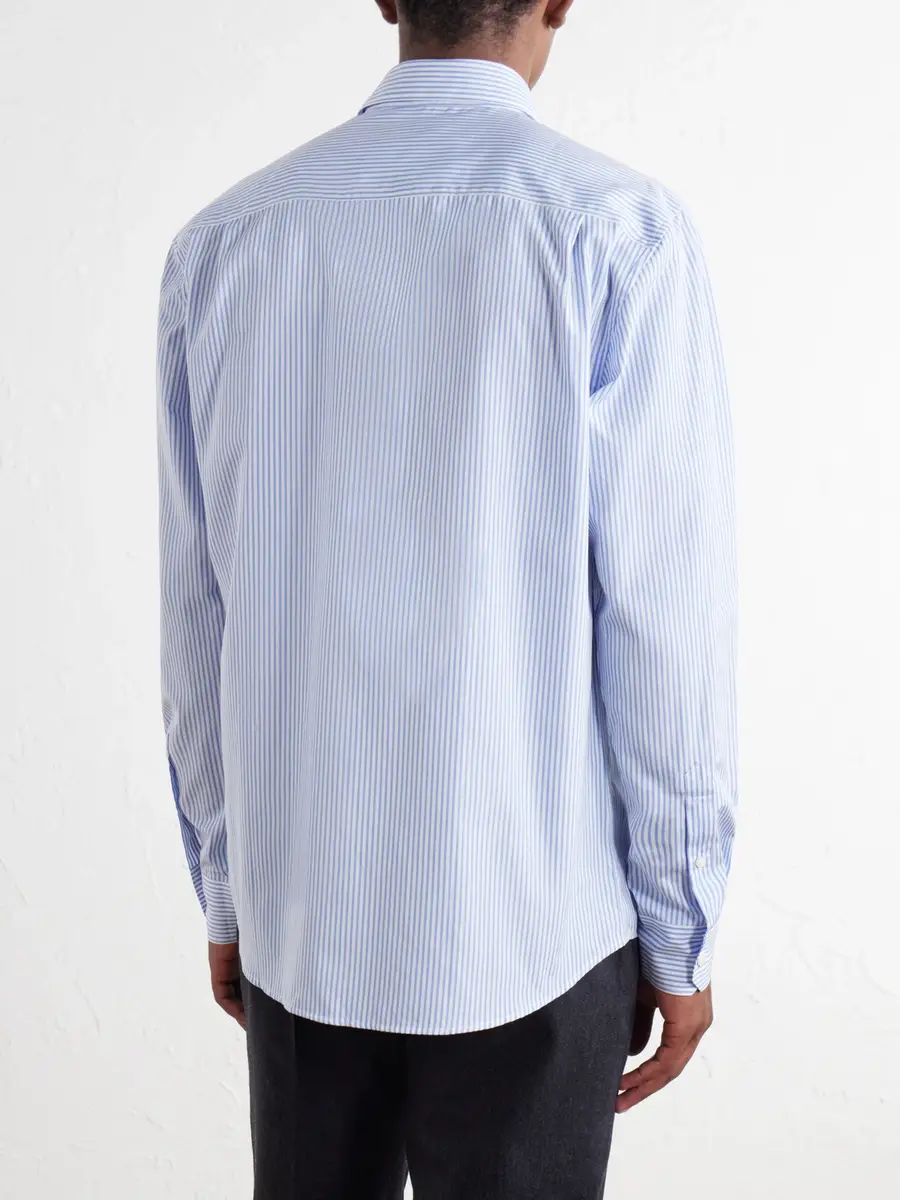 Sunspel Striped Classic-Collar Cotton-Poplin Shirt - Men | Thumbnail 4 Sunspel Striped Classic-Collar Cotton-Poplin Shirt - Men | Thumbnail 4