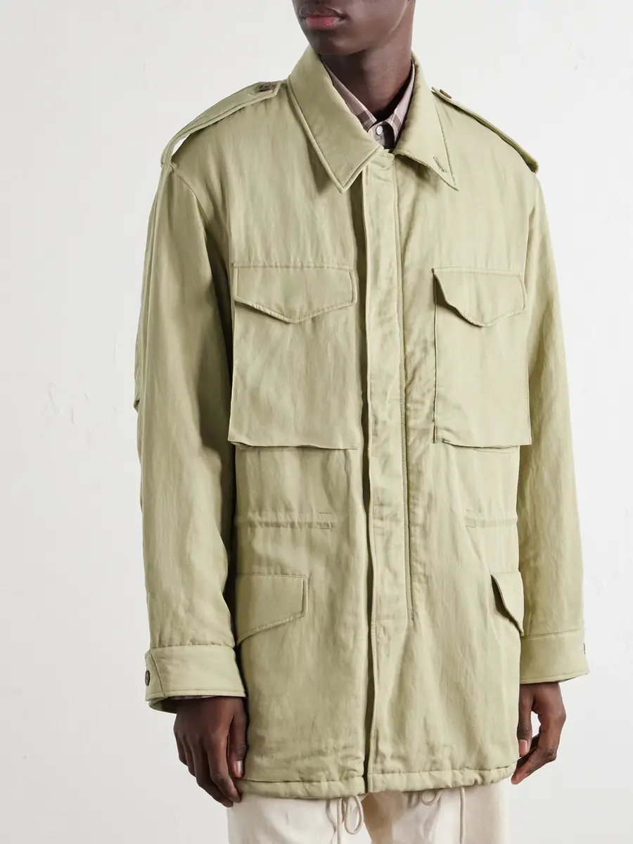 Auralee Padded Silk and Linen Parka - Men | Thumbnail 3