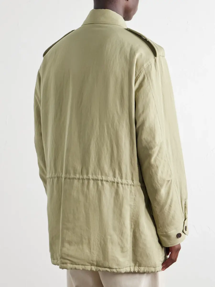 Auralee Padded Silk and Linen Parka - Men | Thumbnail 4