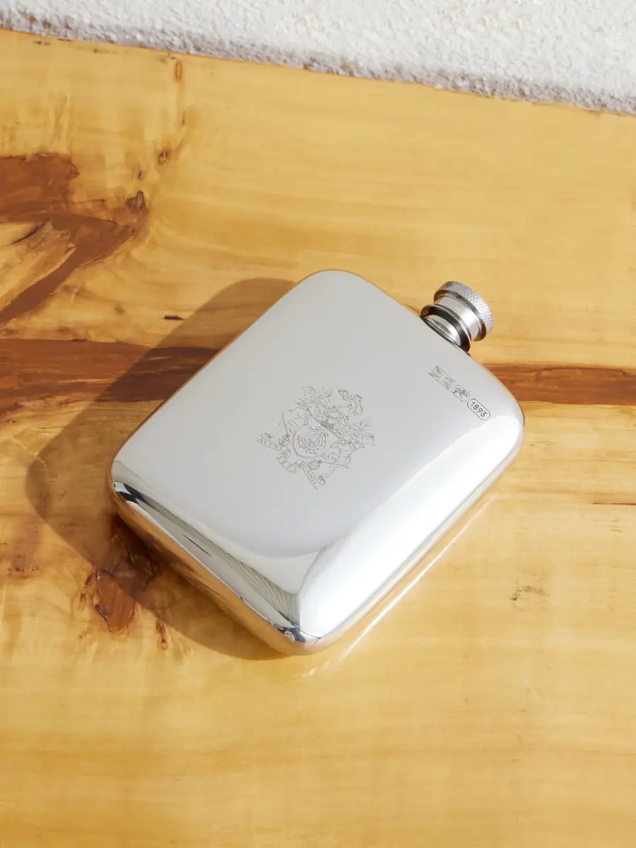 dunhill Armorial Engraved Silver-Tone Flask - Men