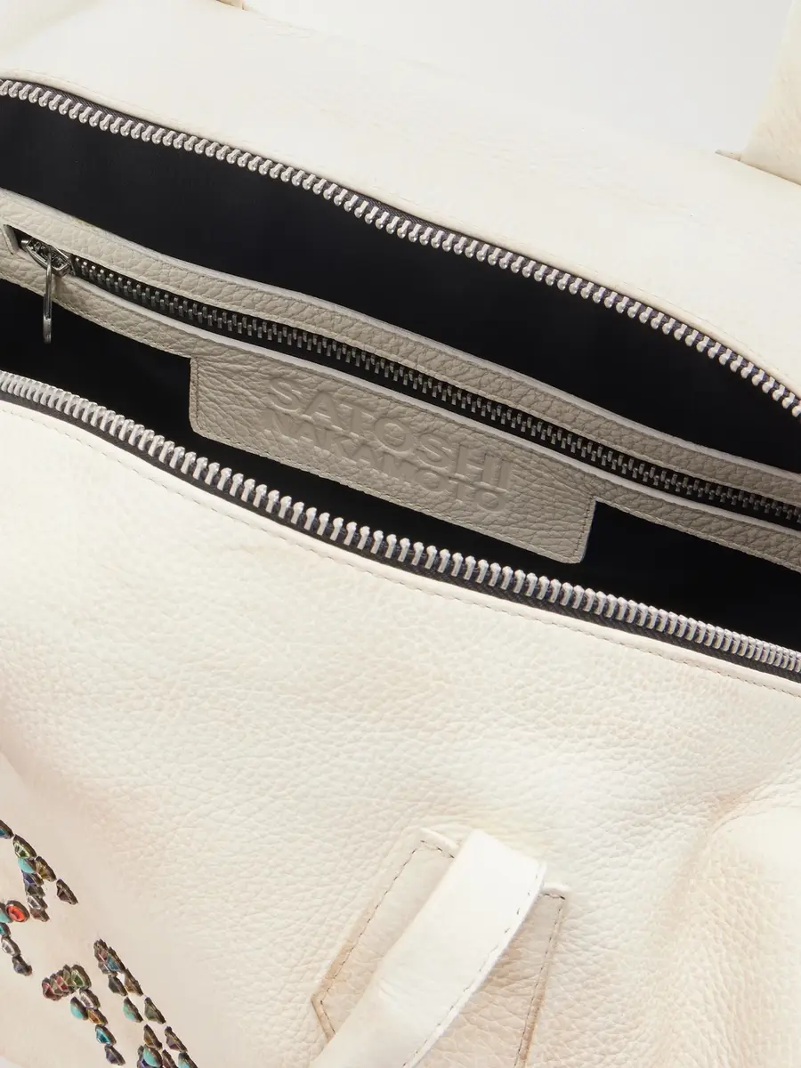 Satoshi Nakamoto Studded Embellished Leather Weekend Bag - Men | Thumbnail 6 Satoshi Nakamoto Studded Embellished Leather Weekend Bag - Men | Thumbnail 6