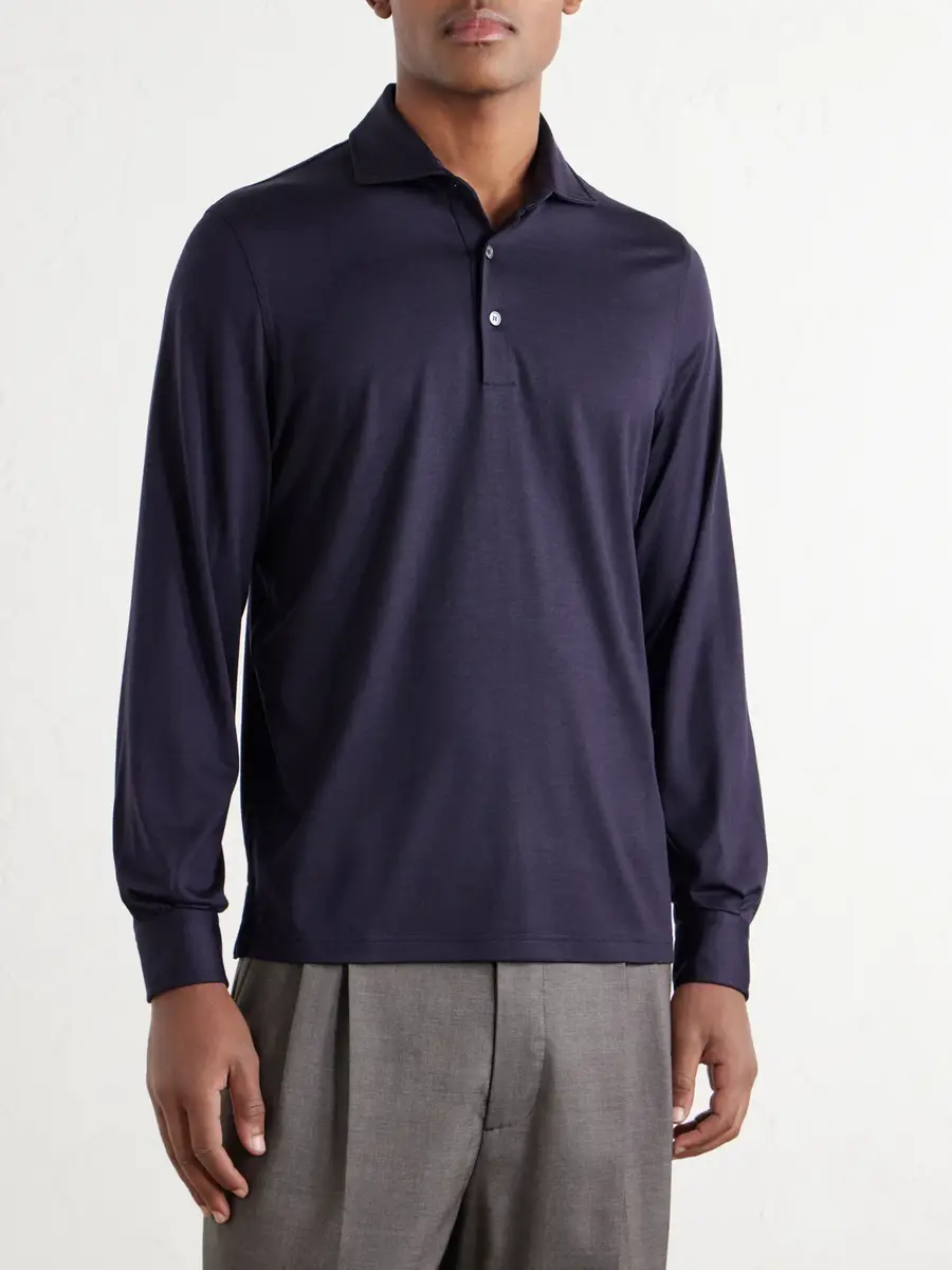 FEDELI Helium Wool-Jersey Polo Shirt - Men | Thumbnail 3 FEDELI Helium Wool-Jersey Polo Shirt - Men | Thumbnail 3