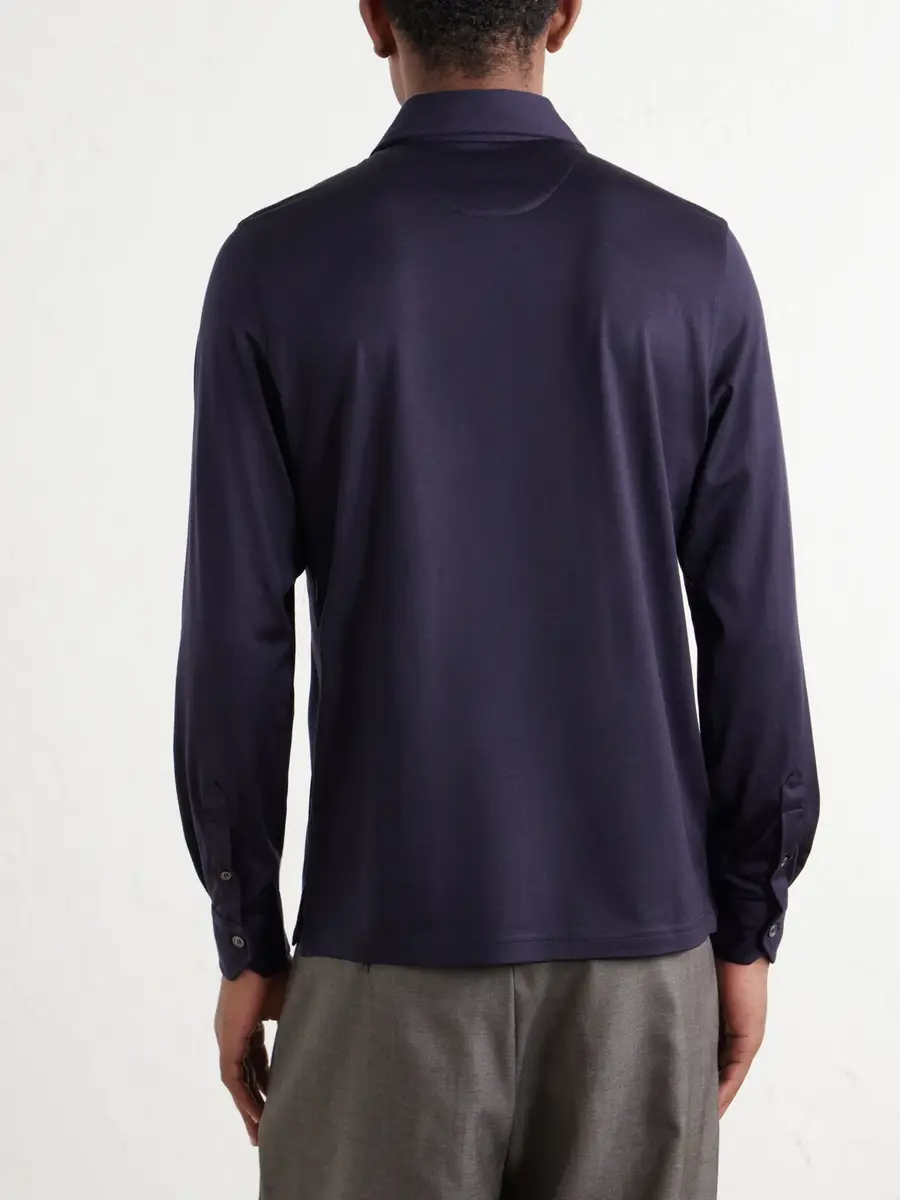 FEDELI Helium Wool-Jersey Polo Shirt - Men | Thumbnail 4 FEDELI Helium Wool-Jersey Polo Shirt - Men | Thumbnail 4