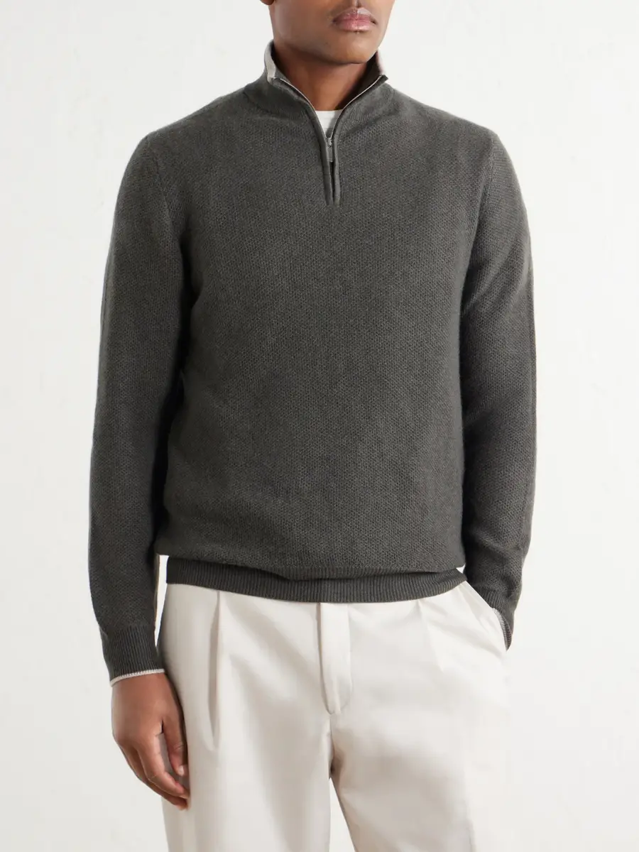 FEDELI Ape Half-Zipped Cashmere Sweater - Men | Thumbnail 3 FEDELI Ape Half-Zipped Cashmere Sweater - Men | Thumbnail 3