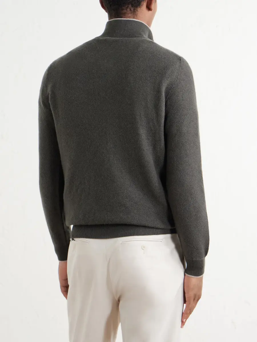 FEDELI Ape Half-Zipped Cashmere Sweater - Men | Thumbnail 4 FEDELI Ape Half-Zipped Cashmere Sweater - Men | Thumbnail 4