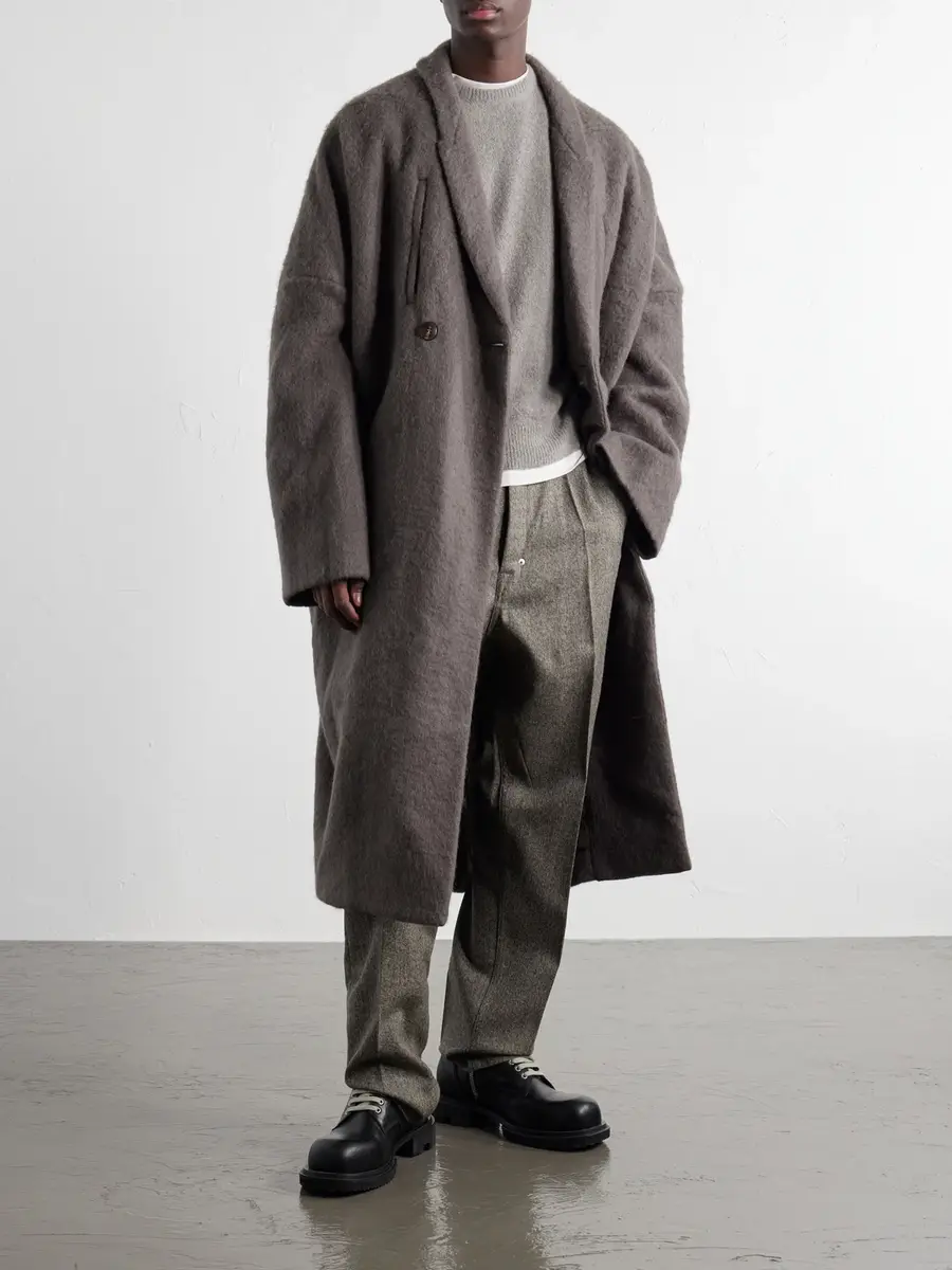 Rick Owens Poiret Alpaca and Wool-Blend Coat - Men | Thumbnail 2 Rick Owens Poiret Alpaca and Wool-Blend Coat - Men | Thumbnail 2
