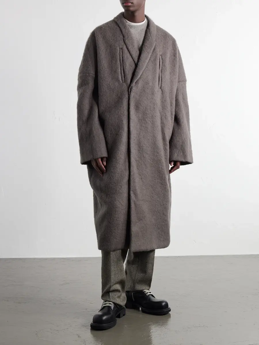 Rick Owens Poiret Alpaca and Wool-Blend Coat - Men | Thumbnail 3 Rick Owens Poiret Alpaca and Wool-Blend Coat - Men | Thumbnail 3