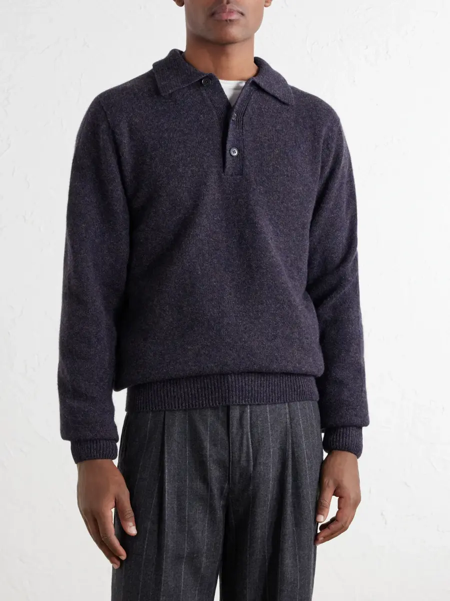 Sunspel Wool Polo Shirt - Men | Thumbnail 3