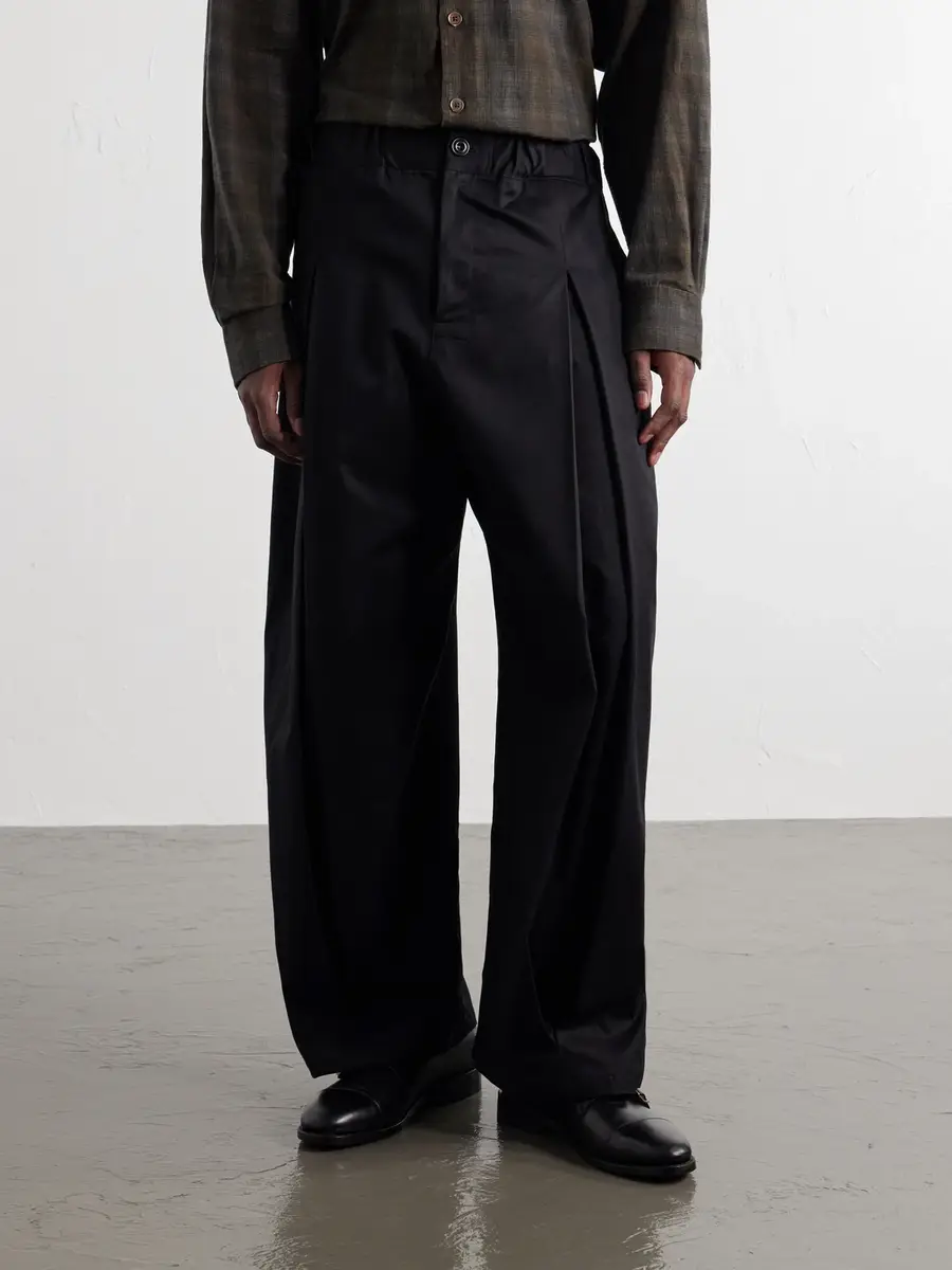 SAGE NATION Wide-Leg Pleated Cotton-Drill Trousers - Men | Thumbnail 3 SAGE NATION Wide-Leg Pleated Cotton-Drill Trousers - Men | Thumbnail 3