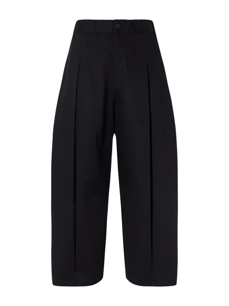 SAGE NATION Wide-Leg Pleated Cotton-Drill Trousers - Men