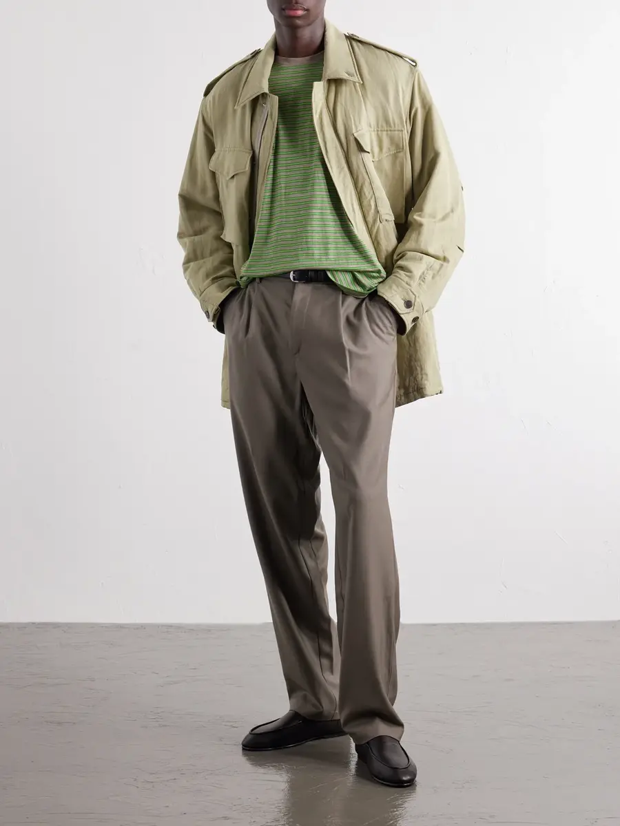 Auralee Striped Wool-Jersey T-Shirt - Men | Thumbnail 2