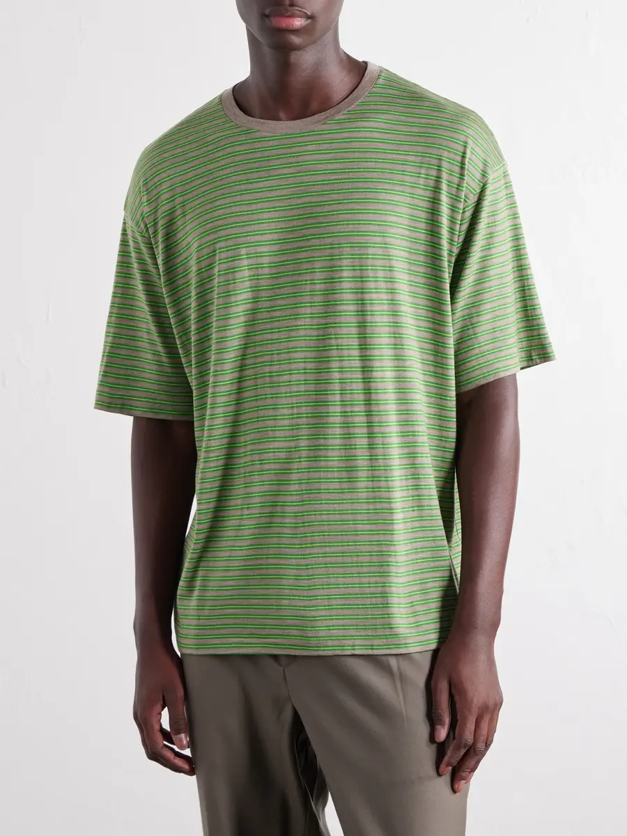 Auralee Striped Wool-Jersey T-Shirt - Men | Thumbnail 3