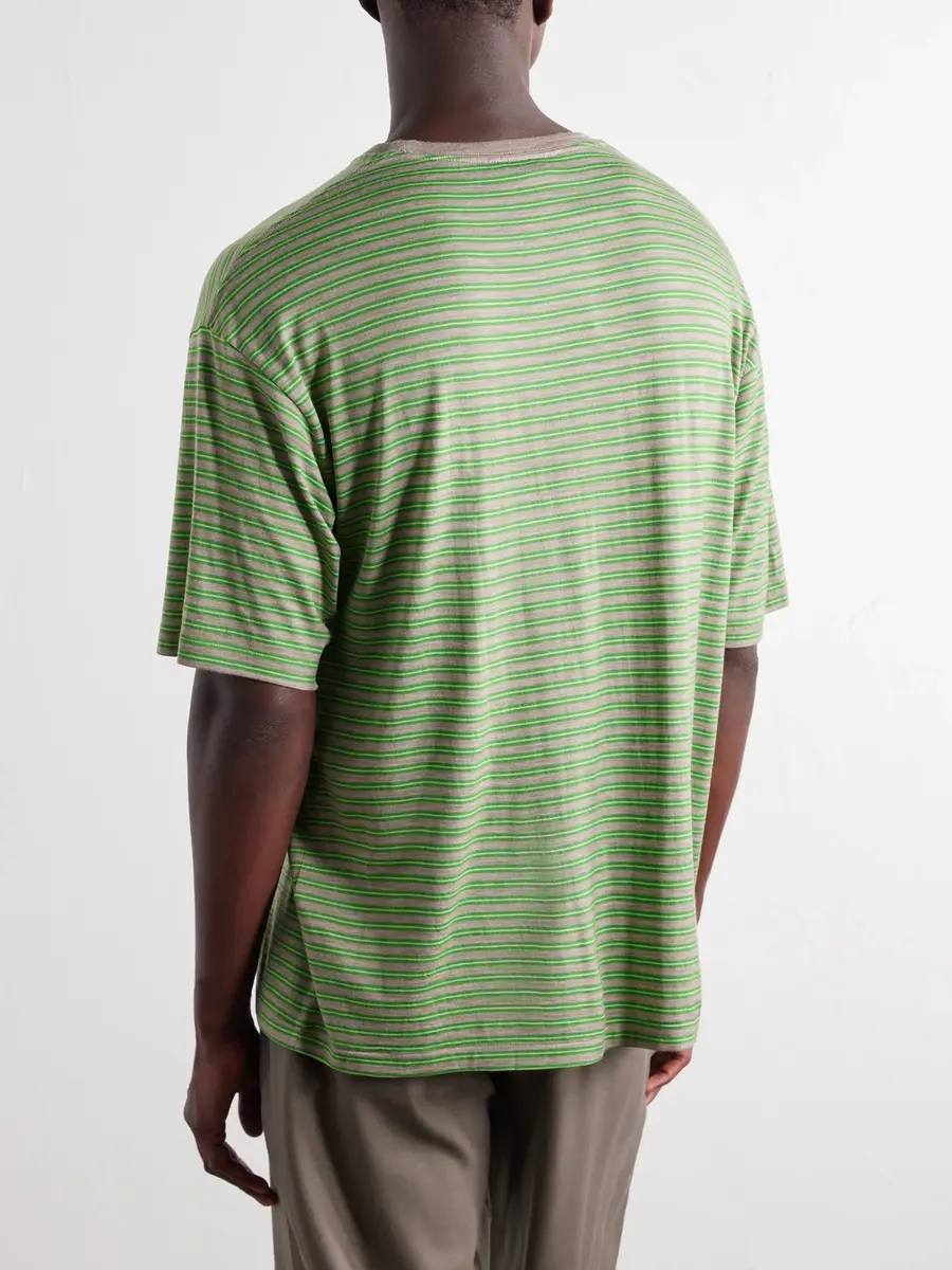 Auralee Striped Wool-Jersey T-Shirt - Men | Thumbnail 4
