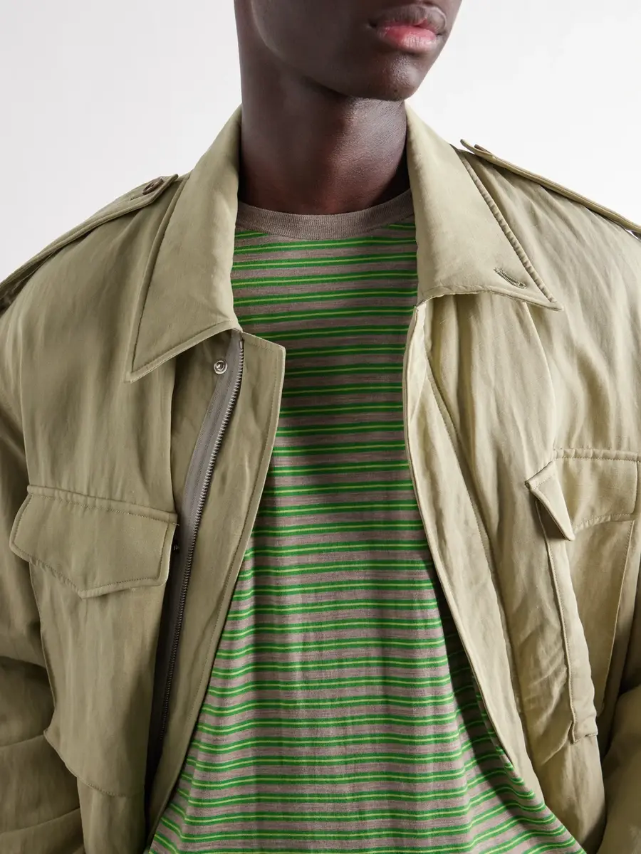 Auralee Striped Wool-Jersey T-Shirt - Men | Thumbnail 5