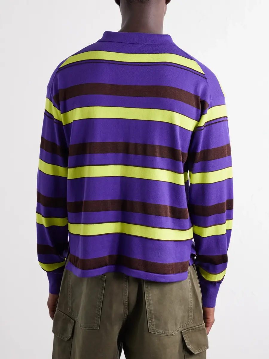 JW Anderson Rugby Striped Cotton-Blend Polo Shirt - Men | Thumbnail 4 JW Anderson Rugby Striped Cotton-Blend Polo Shirt - Men | Thumbnail 4