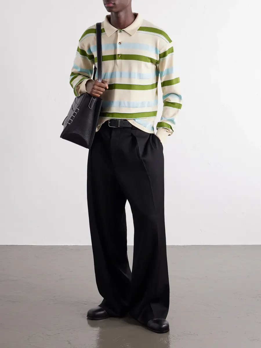 JW Anderson Rugby Striped Cotton-Blend Polo Shirt - Men | Thumbnail 2 JW Anderson Rugby Striped Cotton-Blend Polo Shirt - Men | Thumbnail 2