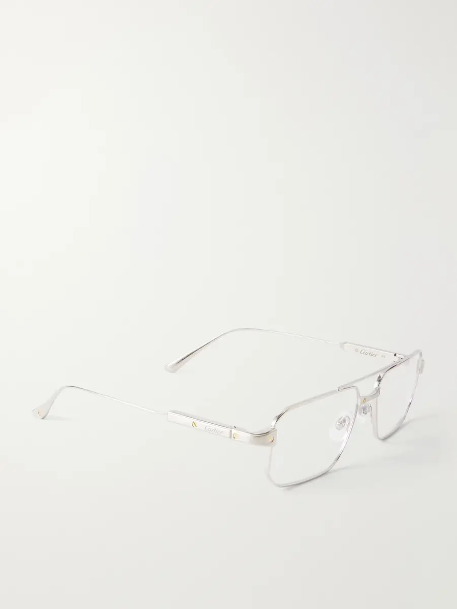 Cartier Eyewear Santos de Cartier Aviator-Style Silver-Tone Glasses - Men | Thumbnail 3 Cartier Eyewear Santos de Cartier Aviator-Style Silver-Tone Glasses - Men | Thumbnail 3