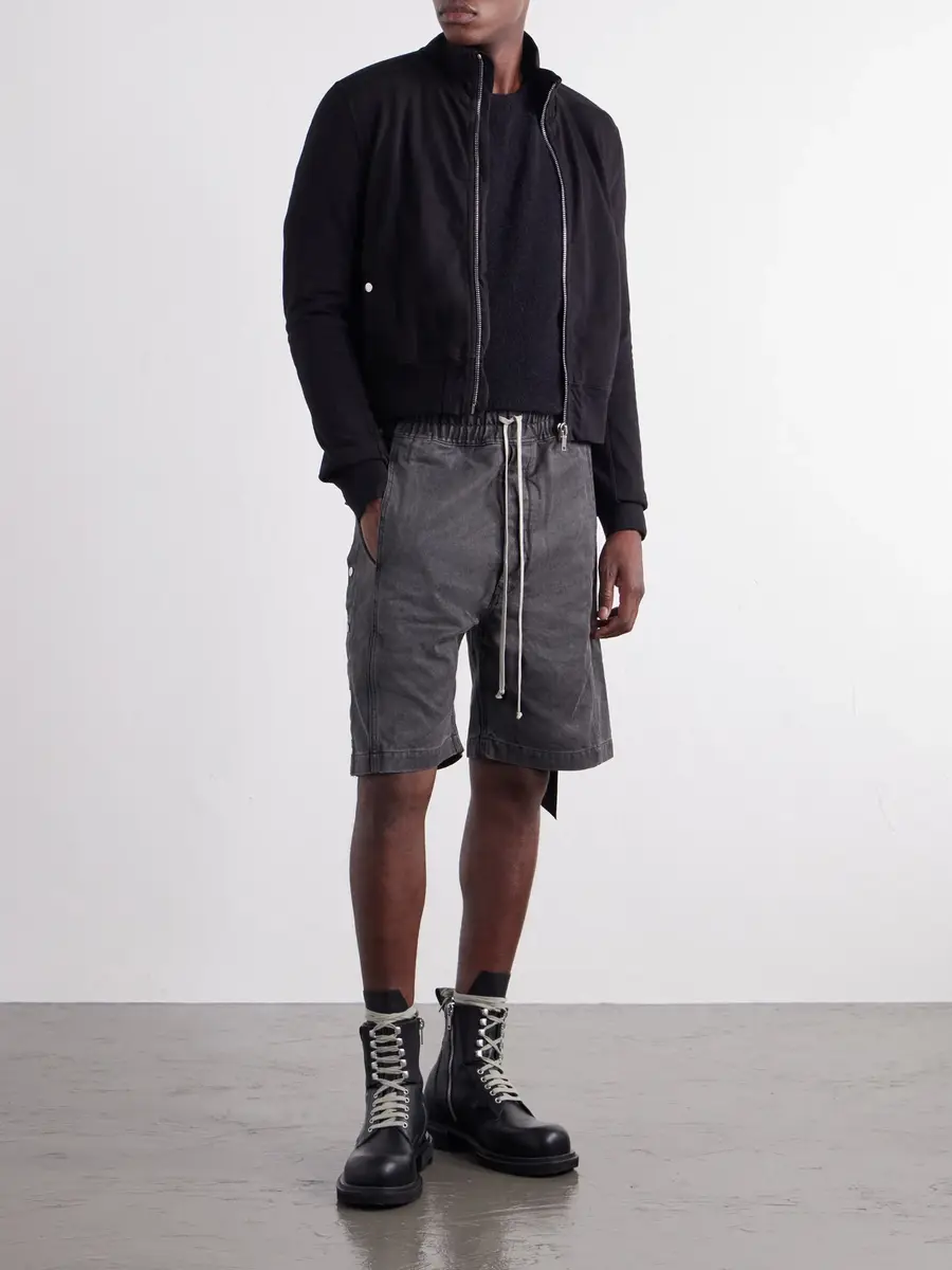 DRKSHDW by Rick Owens Pusher Straight-Leg Cotton-Canvas Shorts - Men | Thumbnail 2 DRKSHDW by Rick Owens Pusher Straight-Leg Cotton-Canvas Shorts - Men | Thumbnail 2