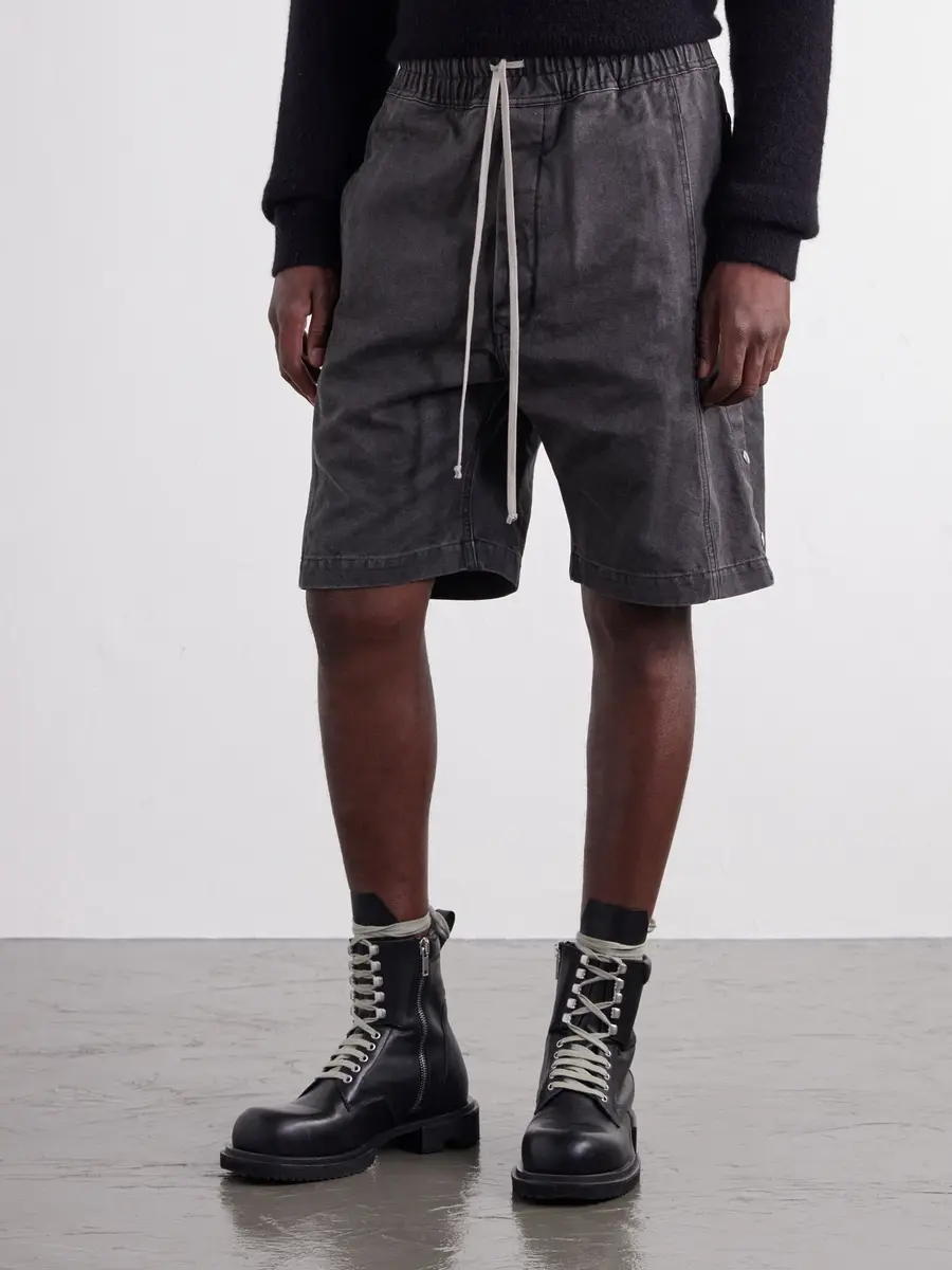 DRKSHDW by Rick Owens Pusher Straight-Leg Cotton-Canvas Shorts - Men | Thumbnail 3 DRKSHDW by Rick Owens Pusher Straight-Leg Cotton-Canvas Shorts - Men | Thumbnail 3
