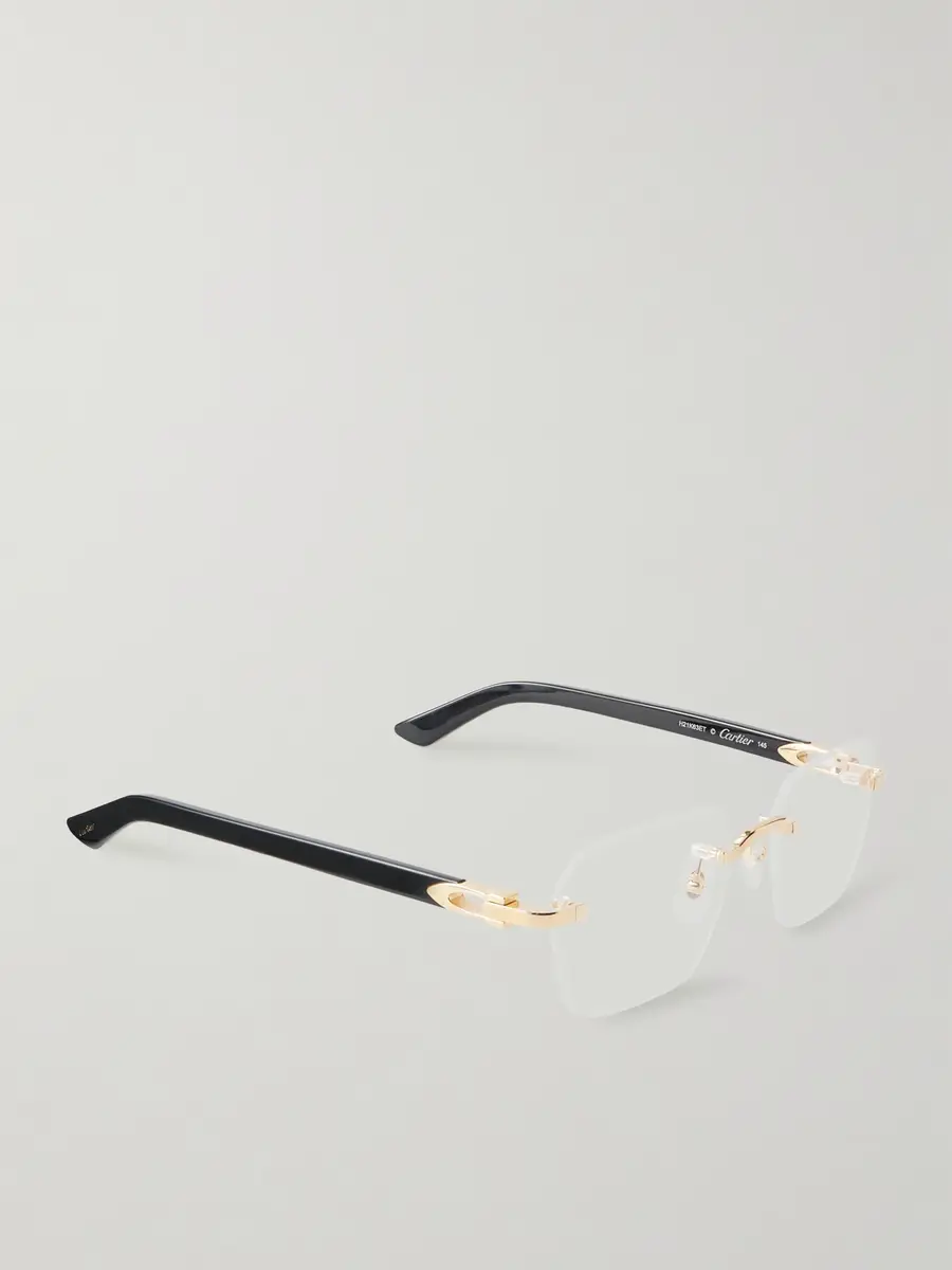 Cartier Eyewear Motifs de Cartier D-Frame Gold and Silver-Tone Titanium Glasses - Men | Thumbnail 3