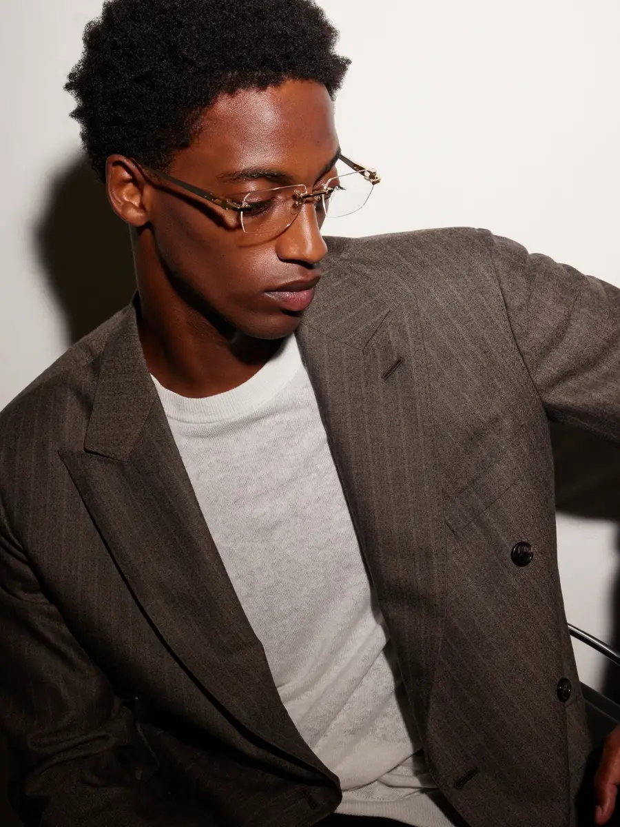 Cartier Eyewear Motifs de Cartier D-Frame Gold and Silver-Tone Titanium Glasses - Men | Thumbnail 4