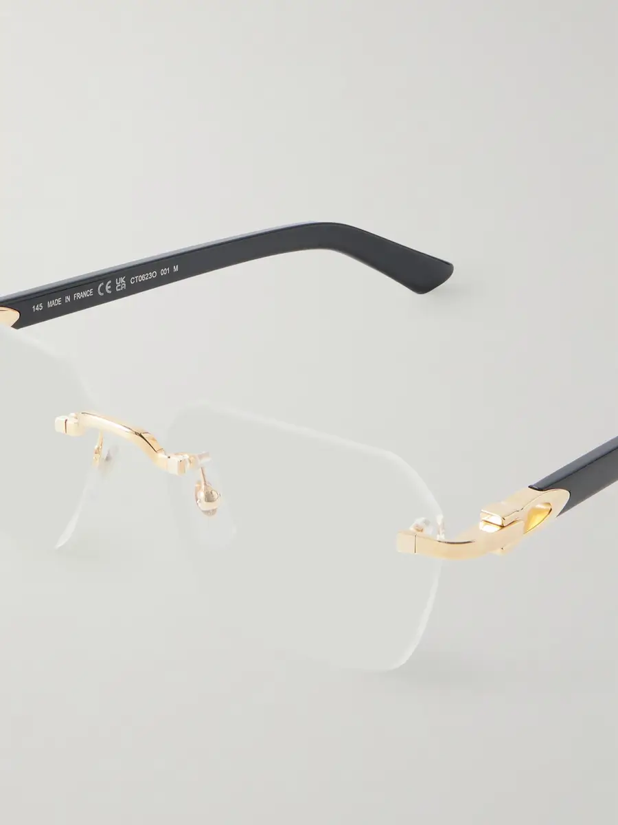 Cartier Eyewear Motifs de Cartier D-Frame Gold and Silver-Tone Titanium Glasses - Men | Thumbnail 5
