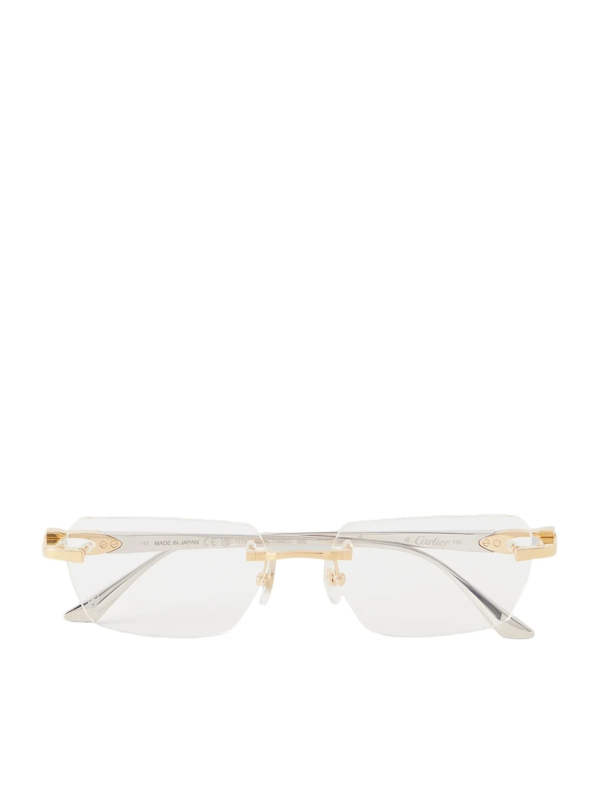 Cartier Eyewear Motifs de Cartier D-Frame Gold and Silver-Tone Titanium Glasses - Men