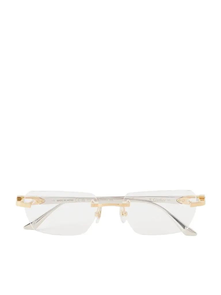 Cartier Eyewear Motifs de Cartier D-Frame Gold and Silver-Tone Titanium Glasses - Men