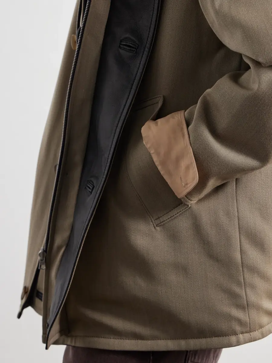 Auralee Reversible Wool-Twill and Leather Jacket - Men | Thumbnail 6