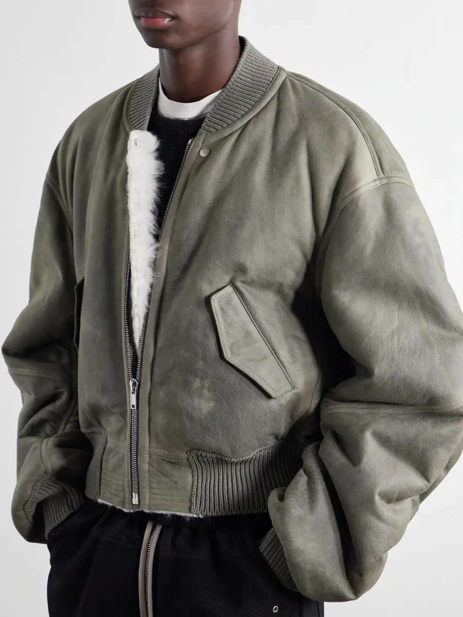 Rick Owens Secchia Shearling Bomber Jacket - Men | Thumbnail 5 Rick Owens Secchia Shearling Bomber Jacket - Men | Thumbnail 5