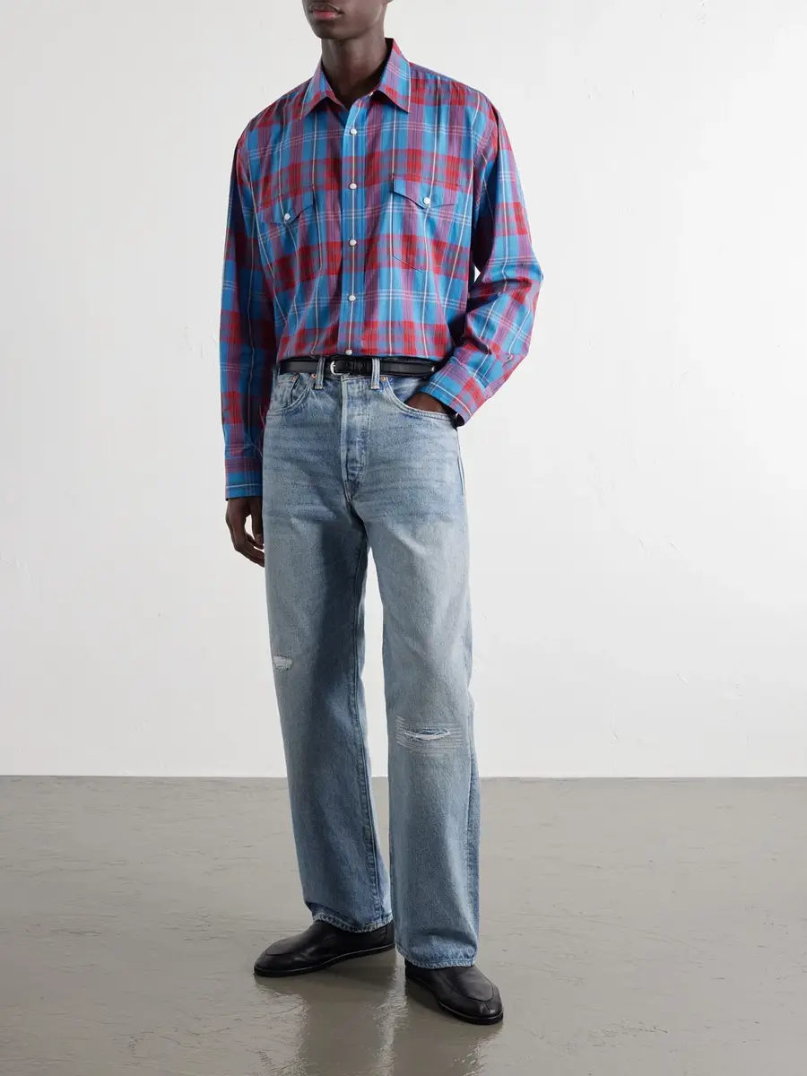 Auralee Checked Cotton and Silk-Blend Shirt - Men | Thumbnail 2 Auralee Checked Cotton and Silk-Blend Shirt - Men | Thumbnail 2