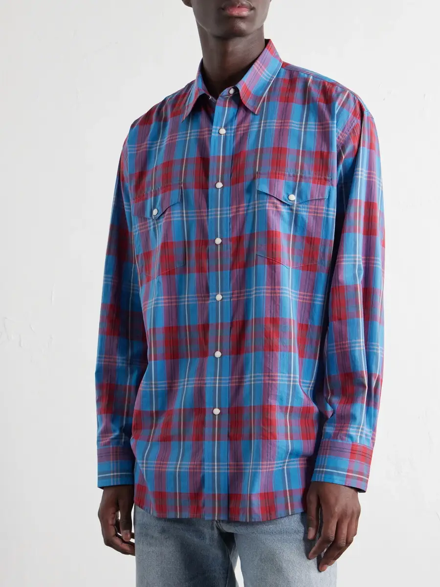 Auralee Checked Cotton and Silk-Blend Shirt - Men | Thumbnail 3 Auralee Checked Cotton and Silk-Blend Shirt - Men | Thumbnail 3
