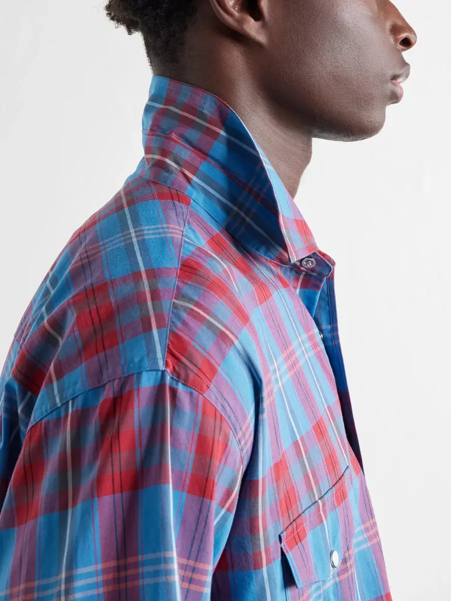 Auralee Checked Cotton and Silk-Blend Shirt - Men | Thumbnail 5 Auralee Checked Cotton and Silk-Blend Shirt - Men | Thumbnail 5