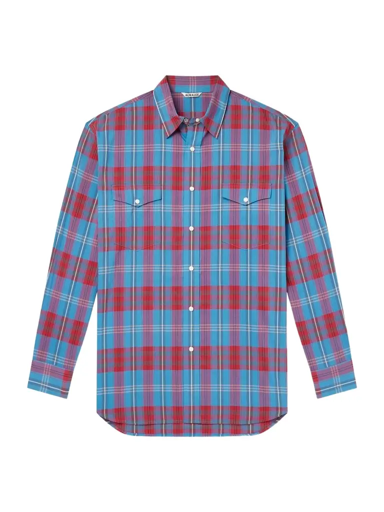 Auralee Checked Cotton and Silk-Blend Shirt - Men
